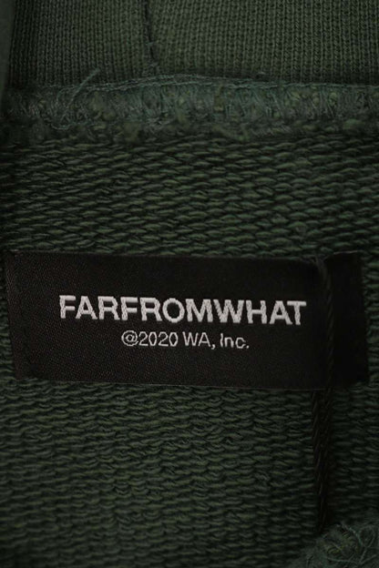FAR FROM WHAT FAR VTG Distressed Front Print Hoodie Size M