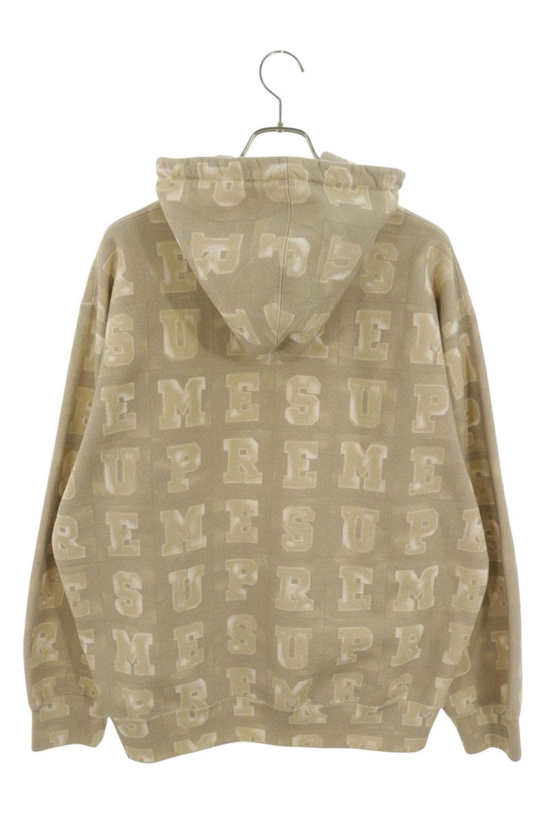 SUPREME 20AW Blocks Hooded Sweatshirt Beige Size L