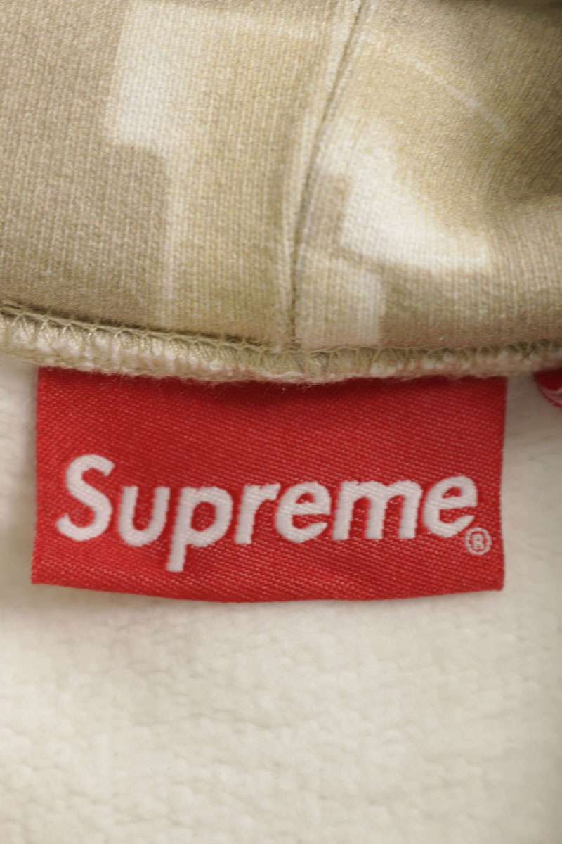 SUPREME 20AW Blocks Hooded Sweatshirt Beige Size L