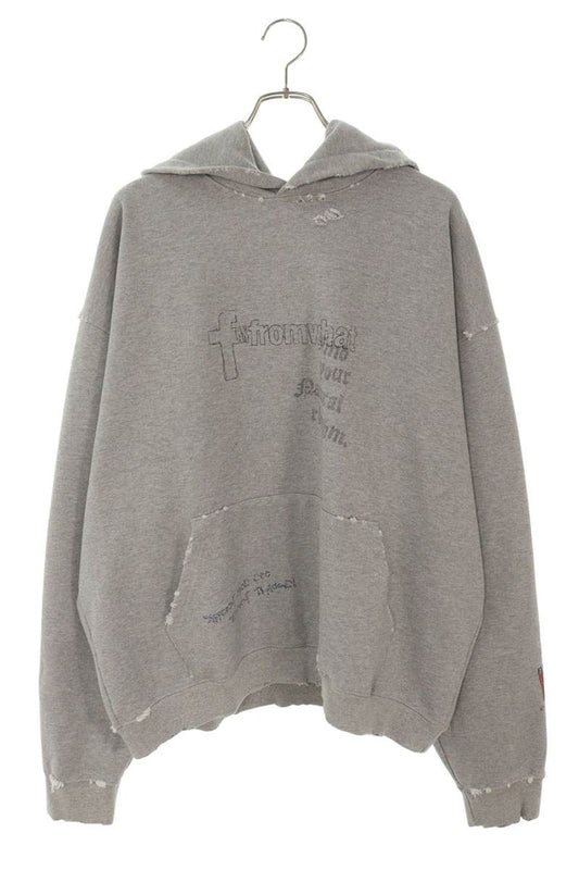 FAR FROM WHAT FAR VTG WASHED HOODIE Distressed Size M