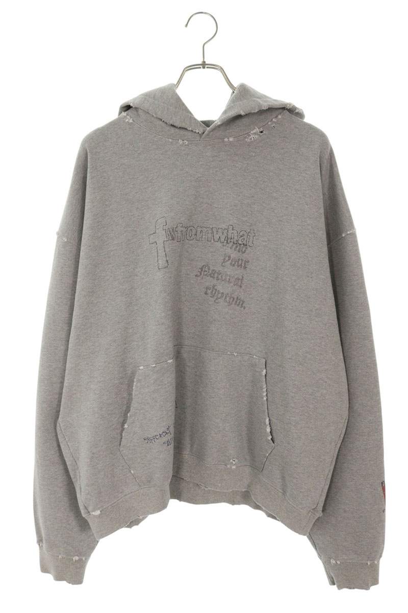 FAR FROM WHAT FAR VTG WASHED HOODIE Distressed Gray Size M