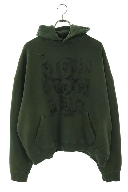 FAR FROM WHAT FAR VTG Distressed Front Print Green Size M