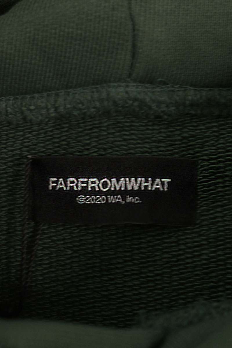 FAR FROM WHAT FAR VTG Distressed Front Print Green Size M
