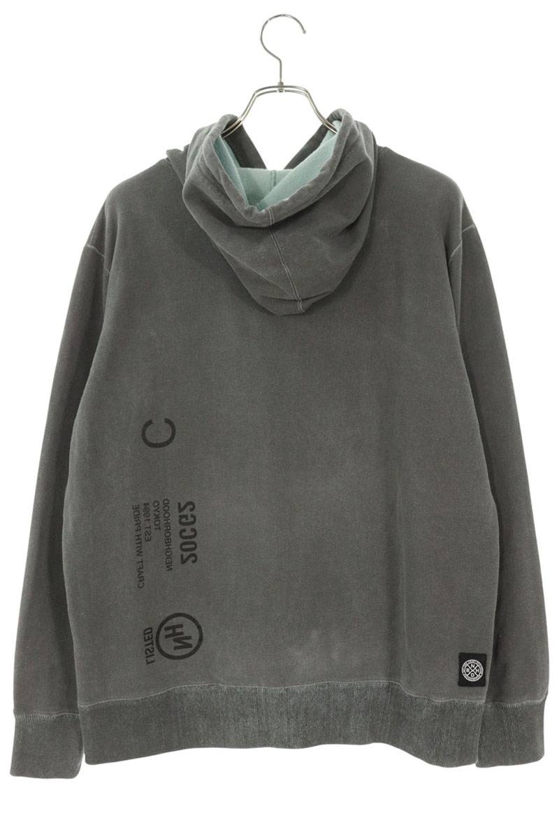 NEIGHBORHOOD Thermal-Dye Logo Print Hoodie Gray Size L