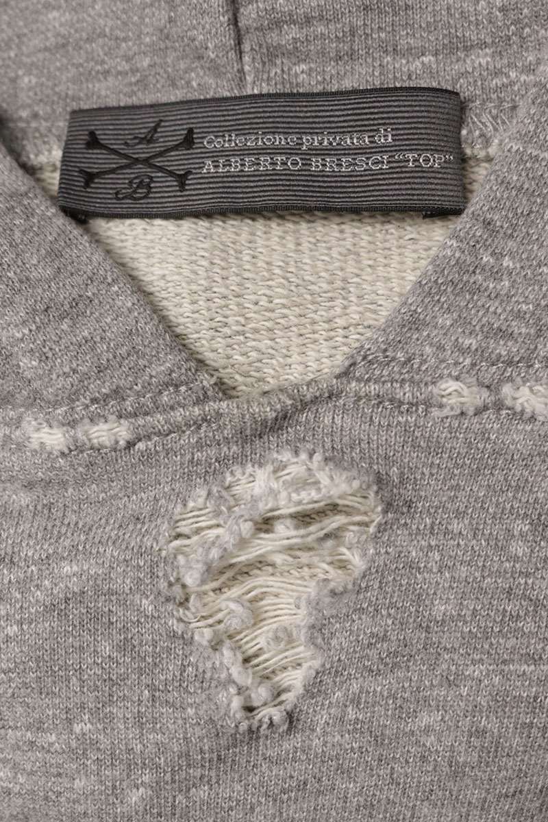 Alberto Bresci Cotton Pullover Hoodie Gray Size S