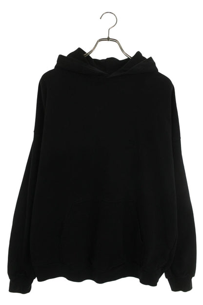 BALENCIAGA Back Stencil Print Cotton Hoodie Black Size XS
