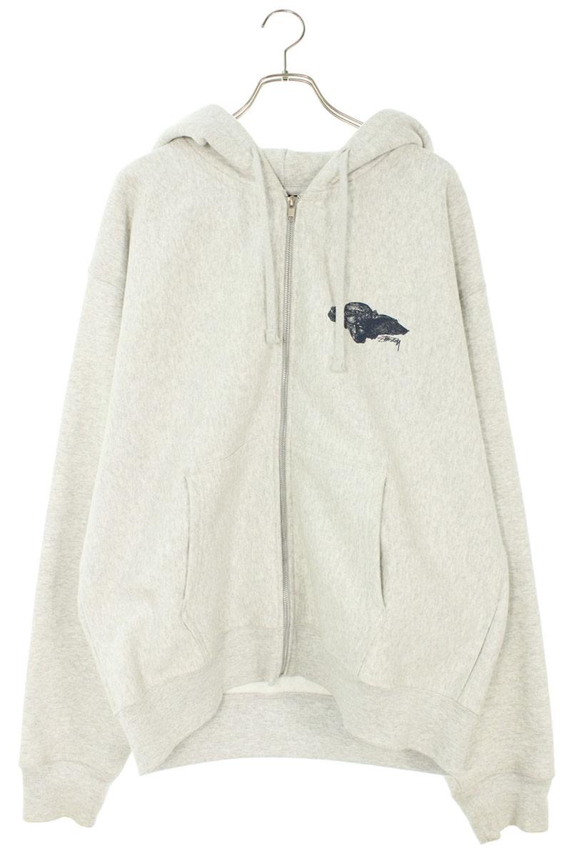 STUSSY Hypnos Zip Hoodie Gray Size XL