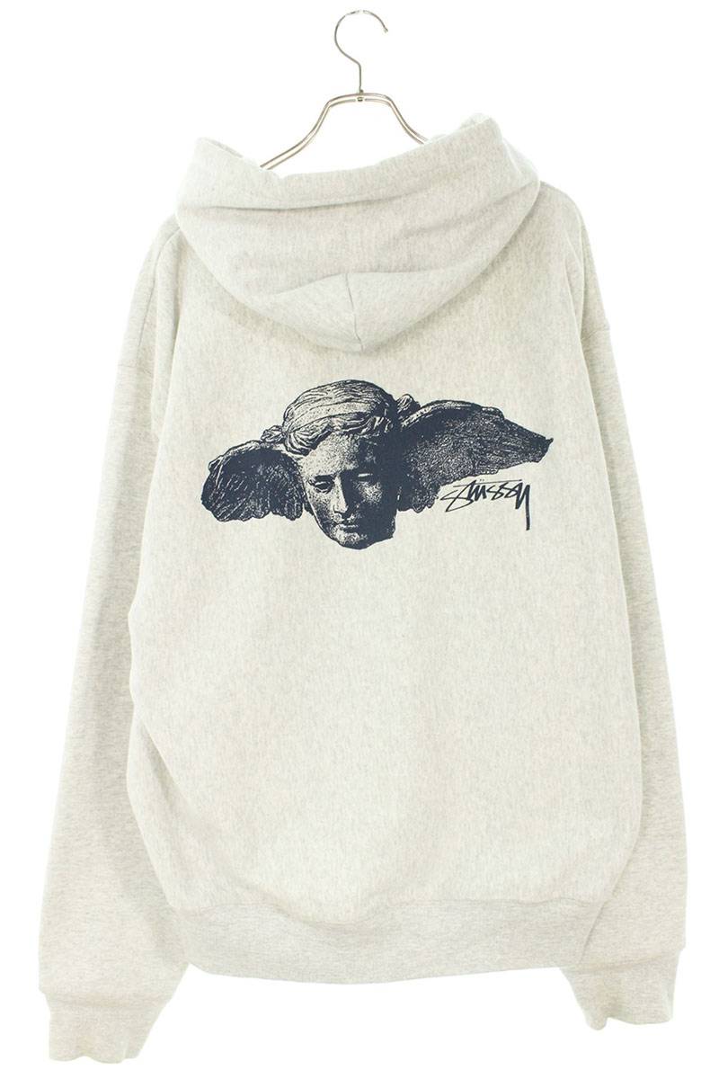 STUSSY Hypnos Zip Hoodie Gray Size XL