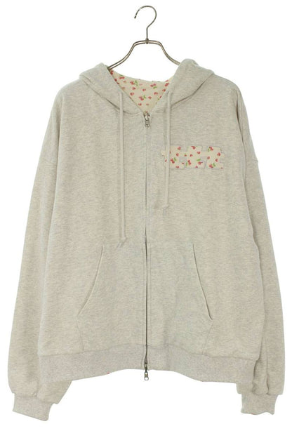 TTT Reversible Fruit Allover Print Hoodie Gray Size L
