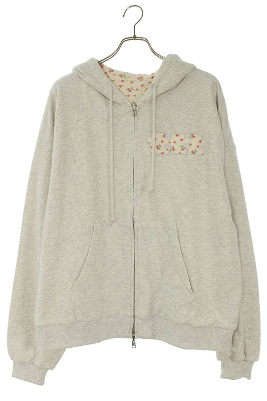 TTT Reversible Fruit Allover Print Hoodie Gray Size L