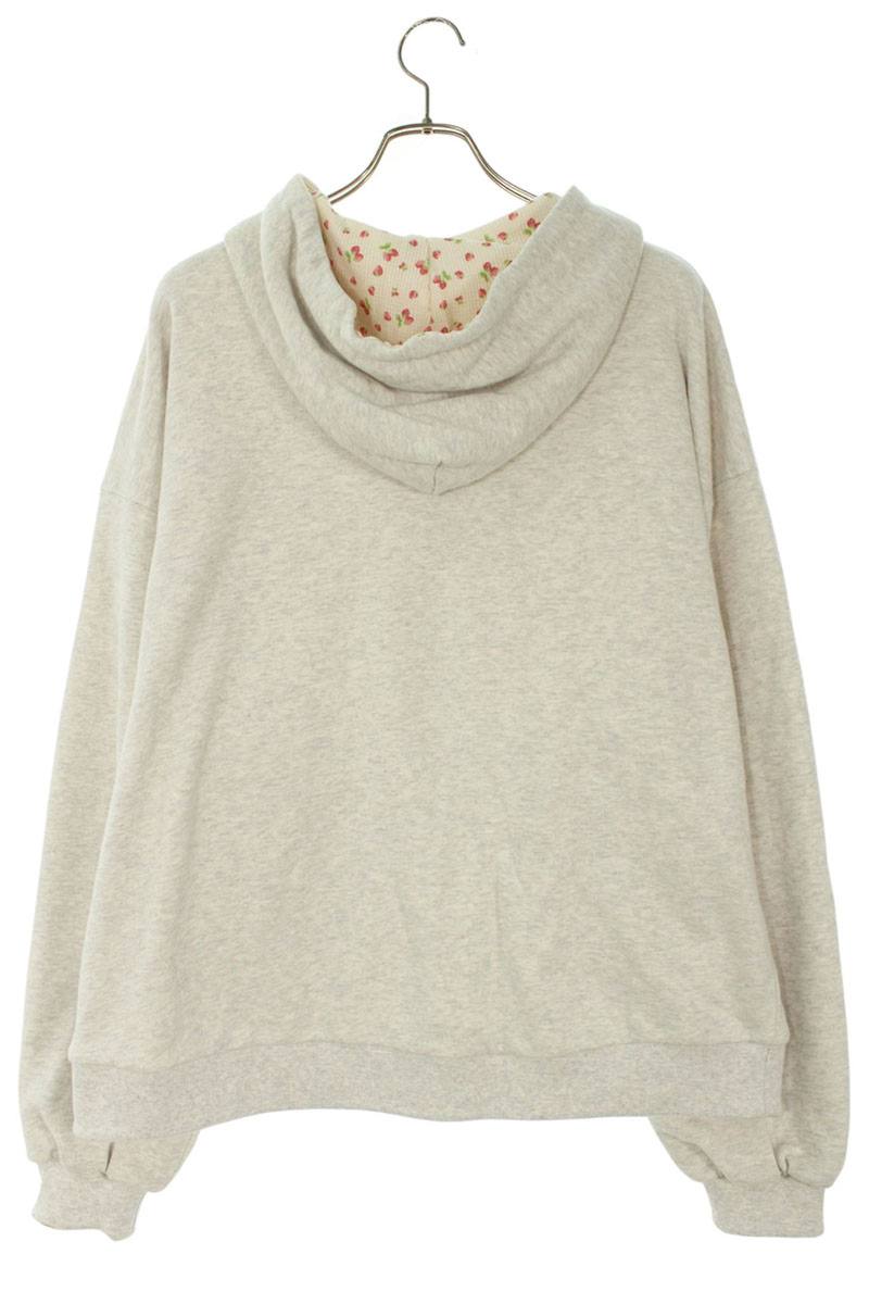 TTT Reversible Fruit Allover Print Hoodie Gray Size L