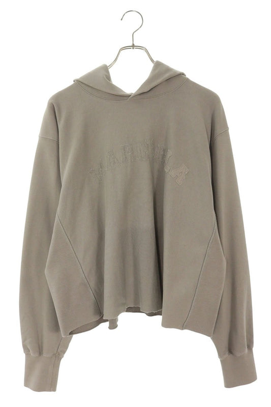 Maison Margiela Logo Embroidered Hoodie Gray Size M
