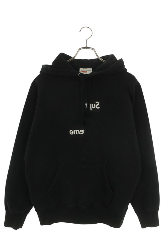 SUPREME CDG Split Box Logo Hoodie Black/White Size L