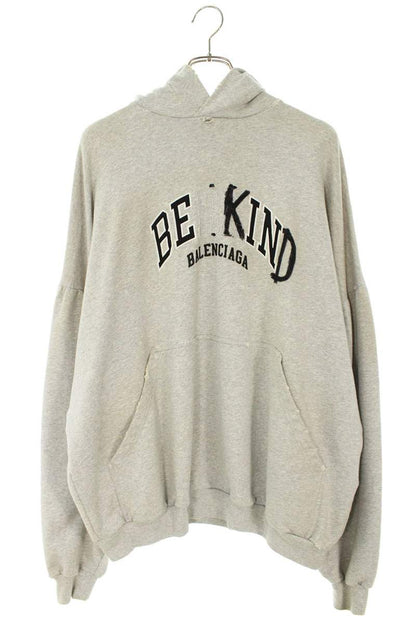 BALENCIAGA Logo Oversized Vintage Hoodie Gray Size XS