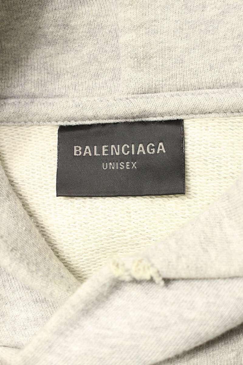 BALENCIAGA Logo Oversized Vintage Hoodie Gray Size XS