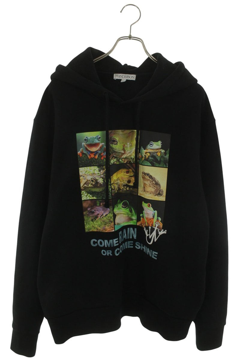J.W.Anderson Frog Print Pullover Hoodie Black Size L