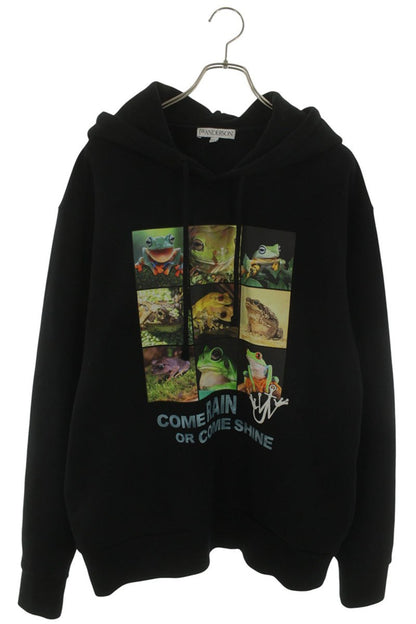 J.W.Anderson Frog Print Pullover Hoodie Black Size L