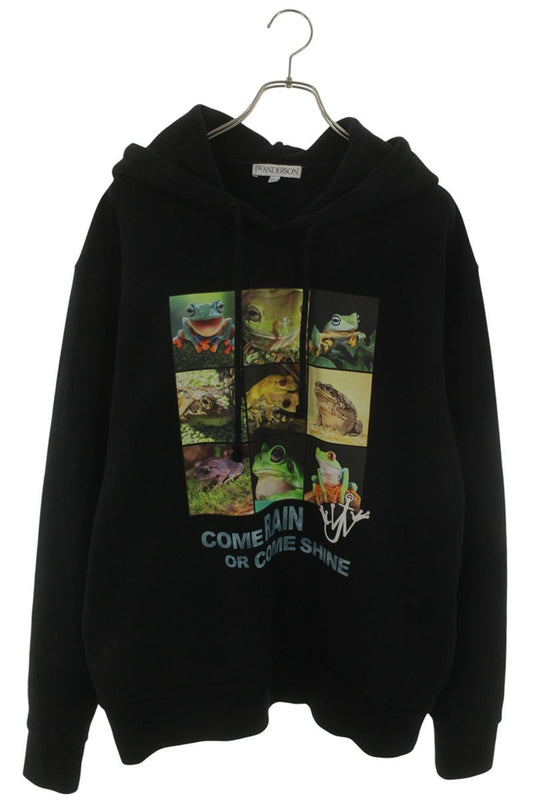 J.W.Anderson Frog Print Pullover Hoodie Black Size L
