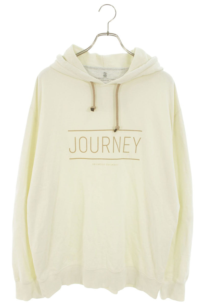 BRUNELLO CUCINELLI JOURNEY Print Hoodie Off-White Size XL