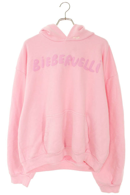 SKYLRK Embossed BIEBERVELLI HOODIE Pink Size L