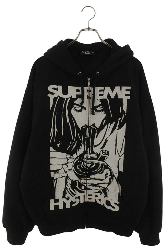 SUPREME 24AW Thermal Lined Zip Up Hoodie Black Size XL