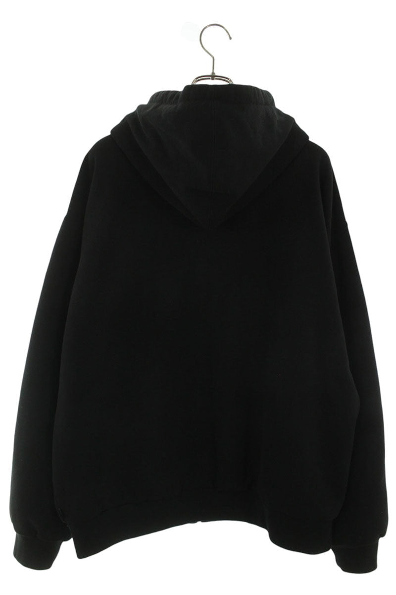 SUPREME 24AW Thermal Lined Zip Up Hoodie Black Size XL