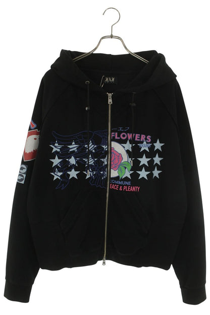 FAF 26SS PRINTED ZIP-UP HOODIE Black Size M
