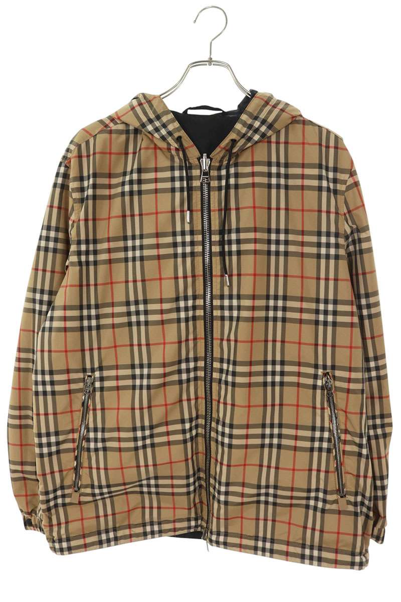 Burberry Nylon Nova Check Reversible Zip Hoodie Multi Size M