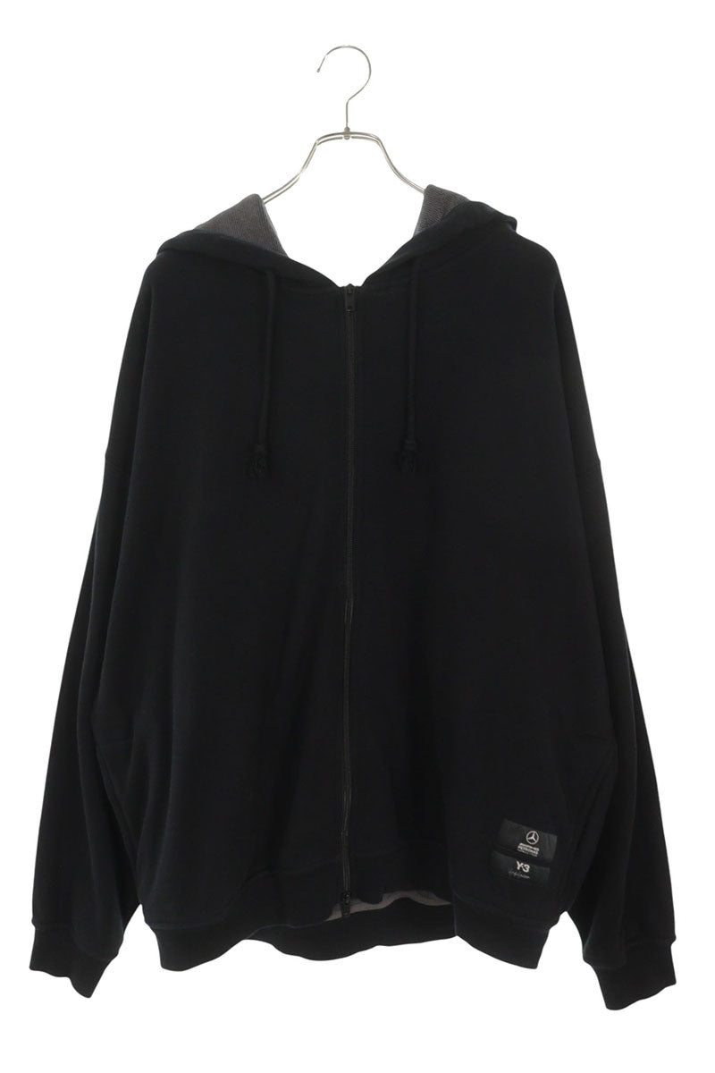 Y-3 Collaboration Design Zip-Up Hoodie Black Size XL