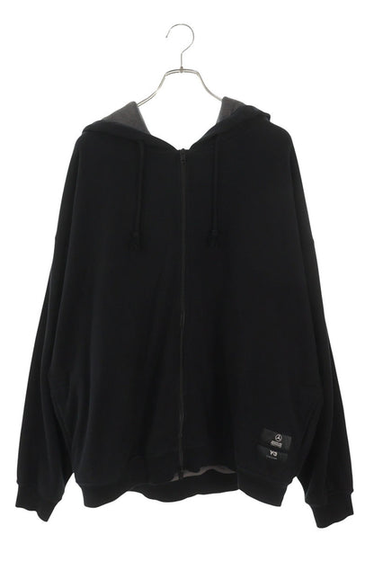 Y-3 Collaboration Design Zip-Up Hoodie Black Size XL