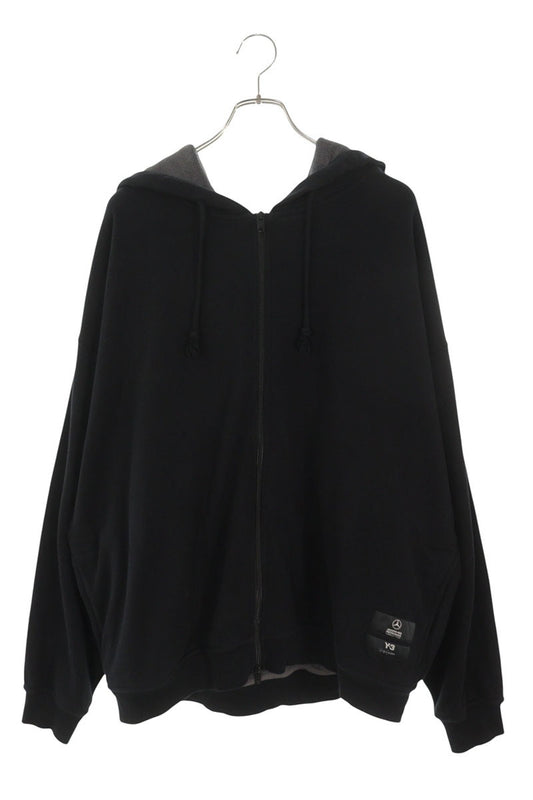 Y-3 Collaboration Design Zip-Up Hoodie Black Size XL