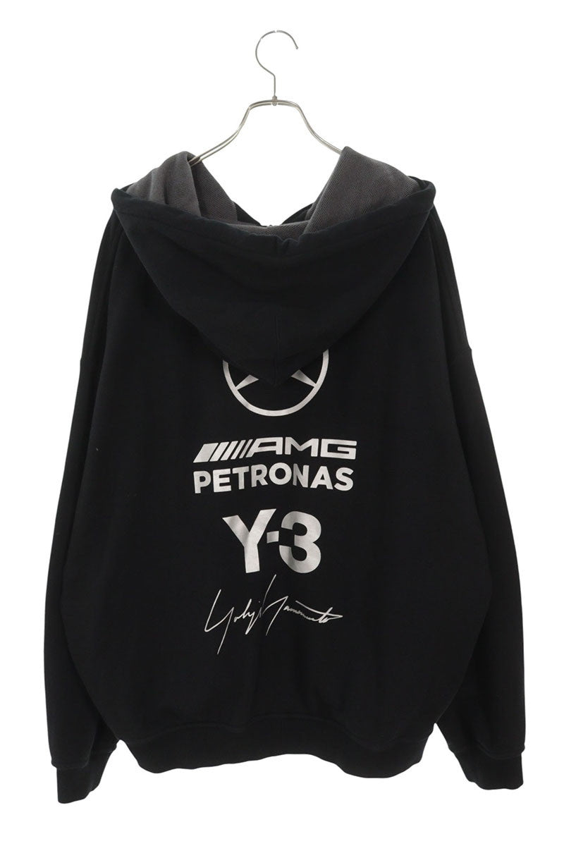 Y-3 Collaboration Design Zip-Up Hoodie Black Size XL