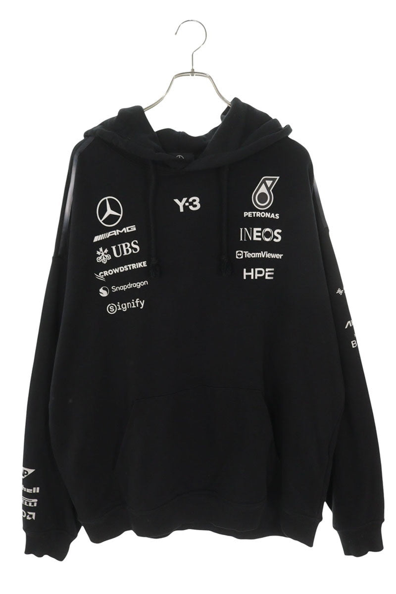 Y-3 Collaboration Logo Zip-Up Hoodie Black Size XL