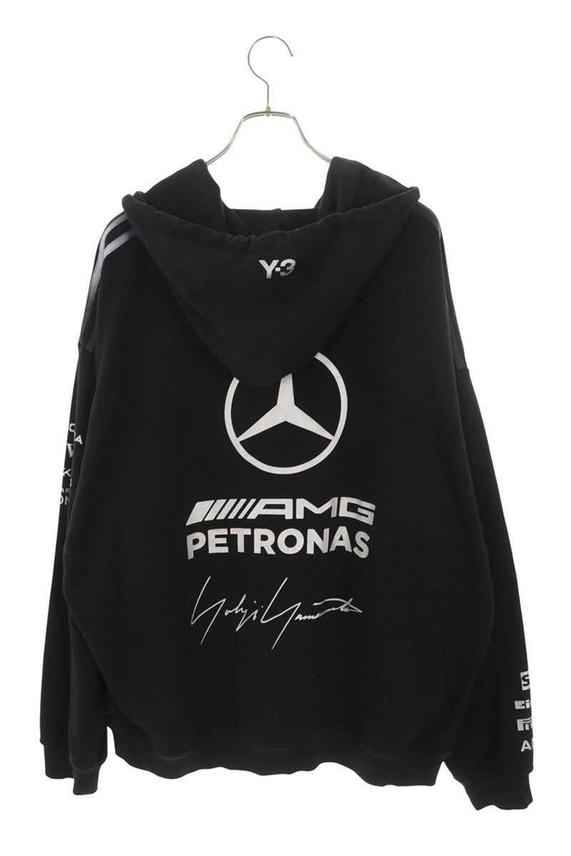 Y-3 Collaboration Logo Zip-Up Hoodie Black Size XL