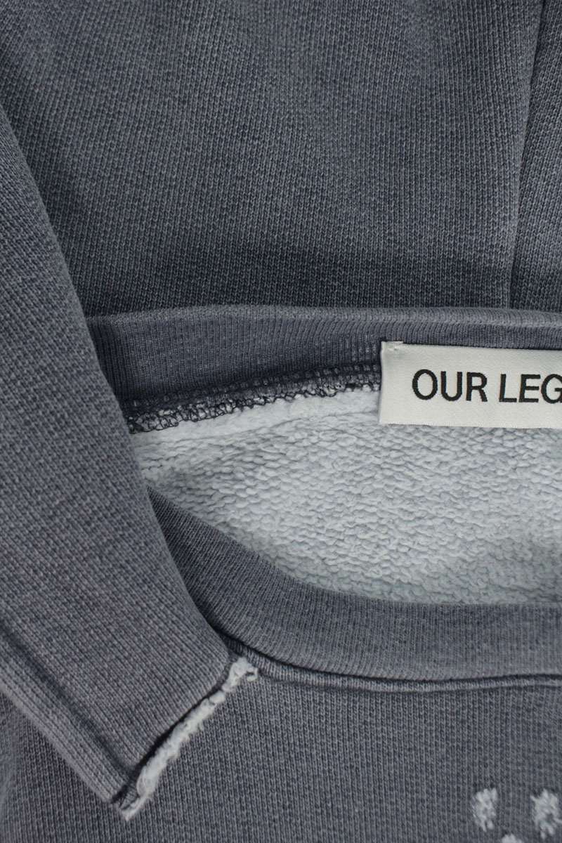 OUR LEGACY 25AW RELIC HOODIE Distressed Cotton Navy Size S