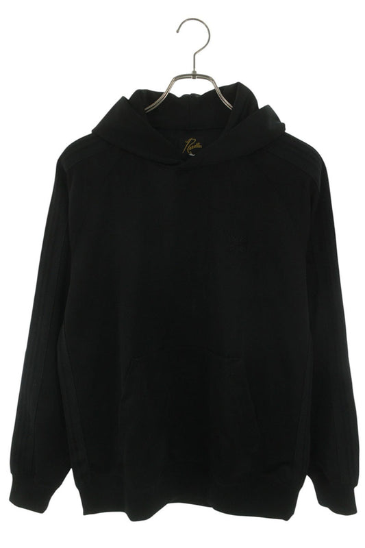 Needles Logo Embroidered Polyester Hoodie Black Size S