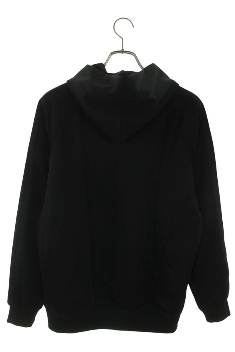 Needles Logo Embroidered Polyester Hoodie Black Size S