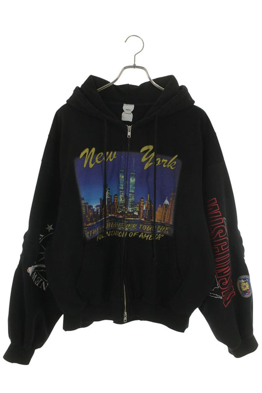 Protocol Index Graphic Print Zip Hoodie Black Size M