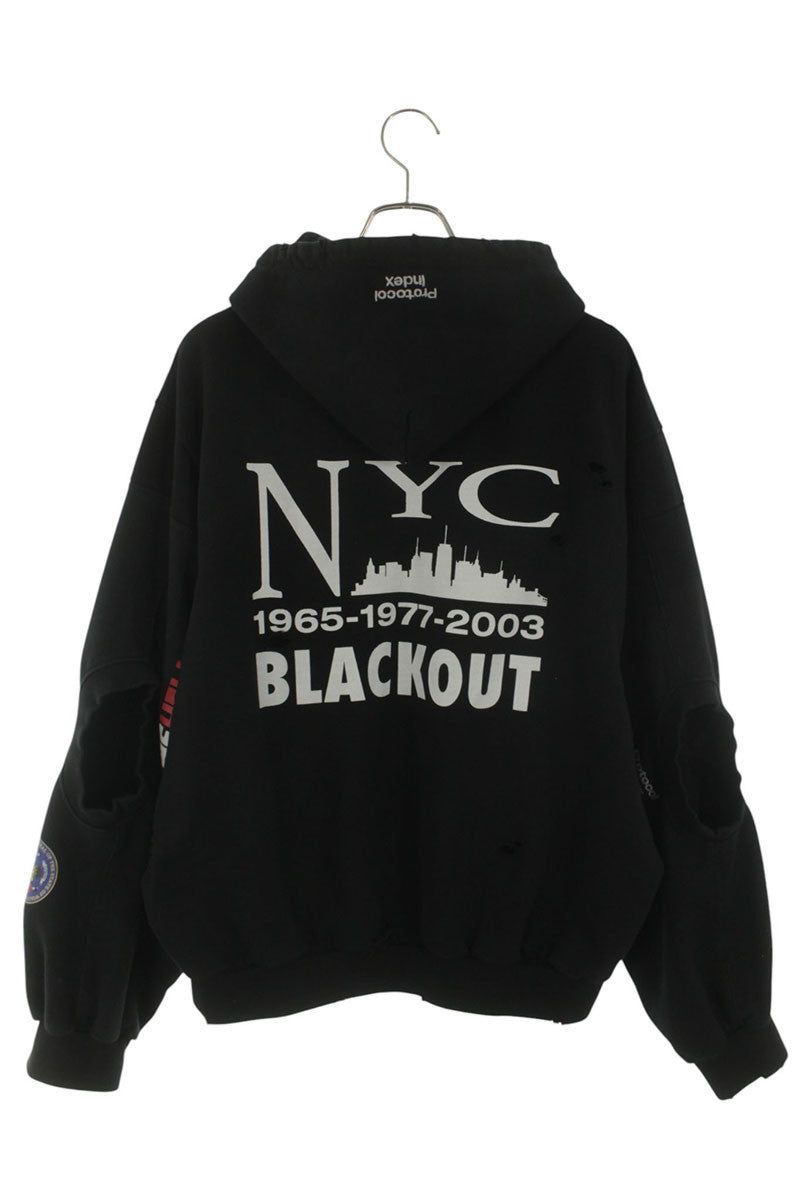 Protocol Index Graphic Print Zip Hoodie Black Size M
