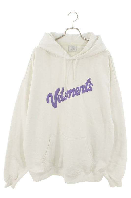 VETEMENTS Logo Print Hoodie White Size M
