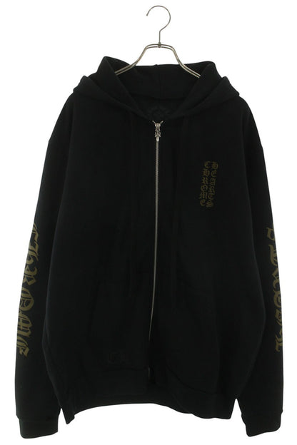 Chrome Hearts Sleeve Logo Print Zip Hoodie Size L