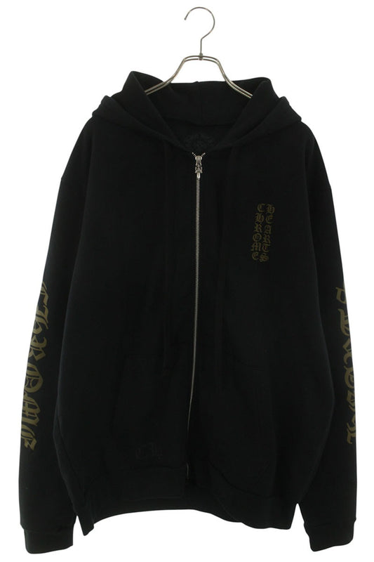 Chrome Hearts Sleeve Logo Print Zip Hoodie Size L