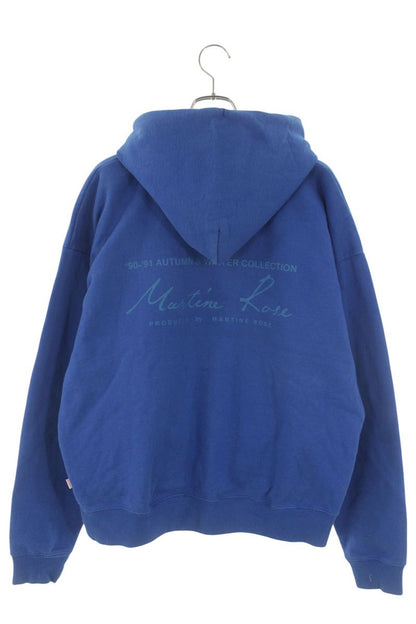 MARTIN ROSE Q Print Design Cotton Hoodie Blue Size M