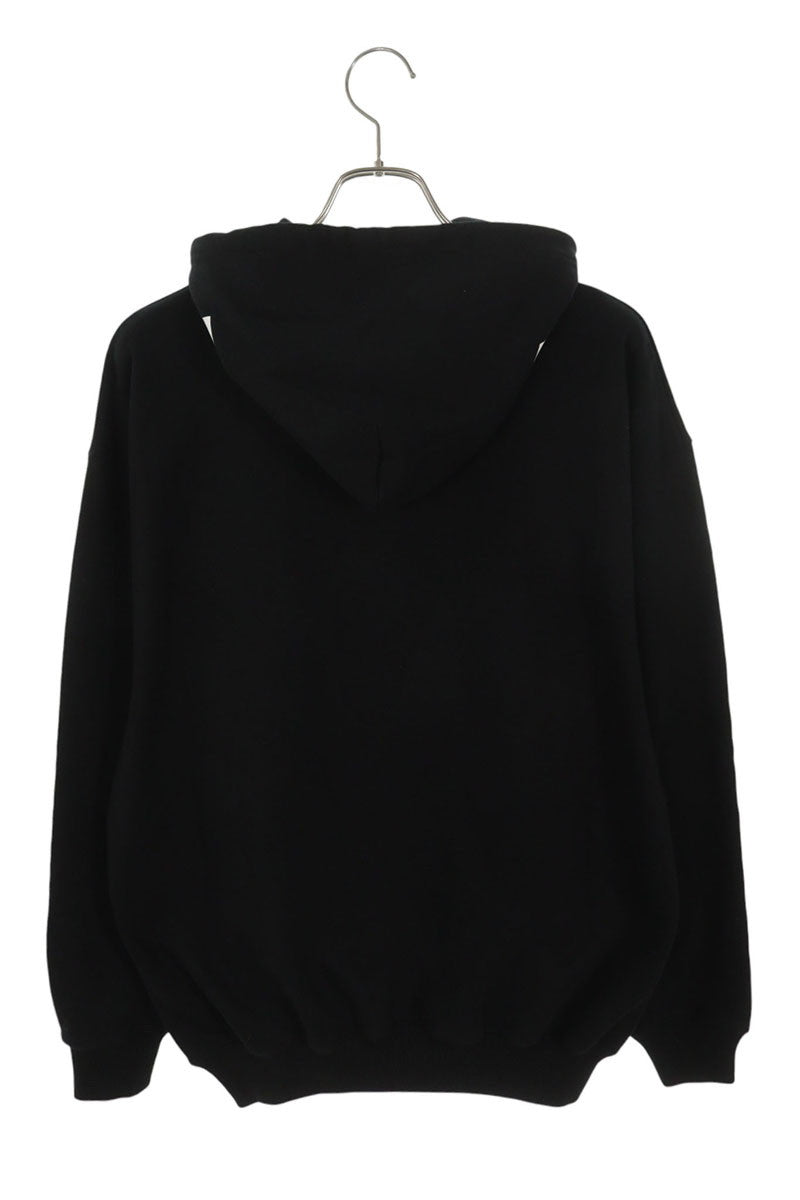 BALENCIAGA Hood Logo Pullover Hoodie Black Size XS