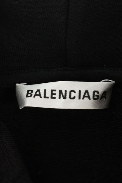 BALENCIAGA Hood Logo Pullover Hoodie Black Size XS
