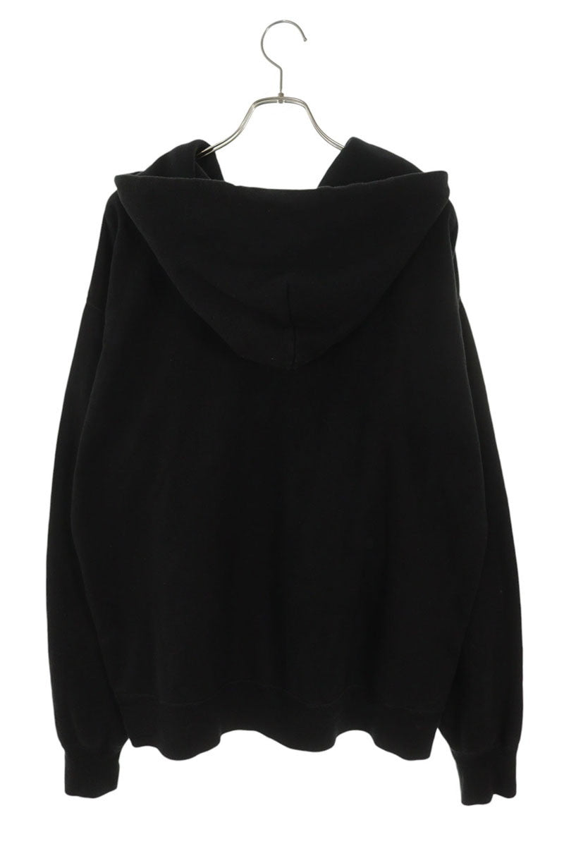 SAINT MICHAEL Logo Print Cotton Hoodie Black Size XL