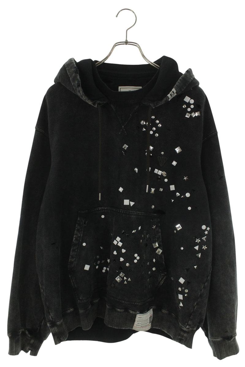 MIHARAYASUHIRO Damaged Sticker Hoodie Black Size S