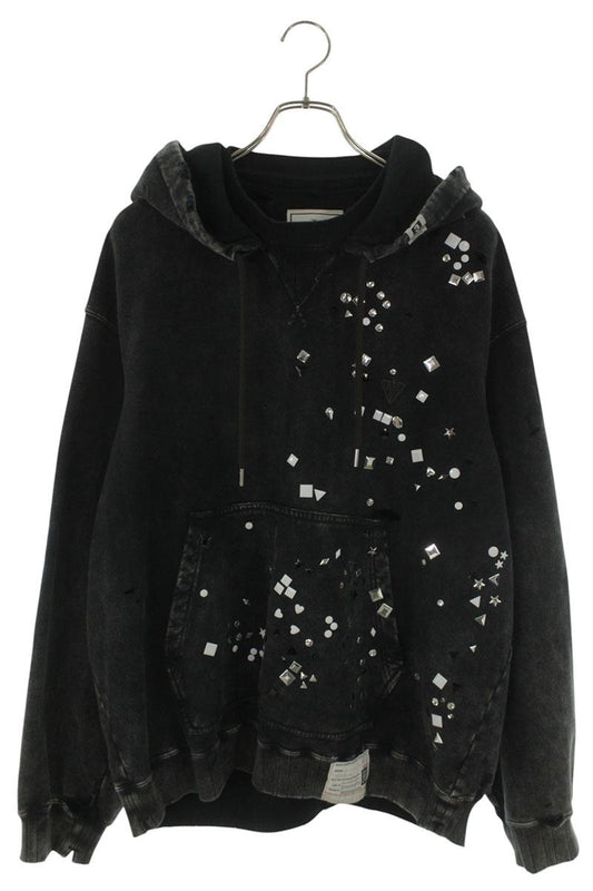 MIHARAYASUHIRO Damaged Sticker Hoodie Black Size S