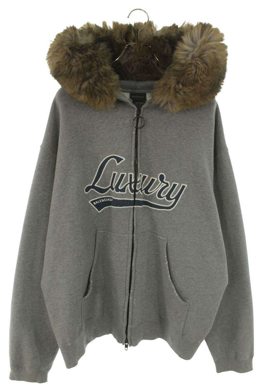 BALENCIAGA Luxury Script Oversize Zip Hoodie Multi Size S