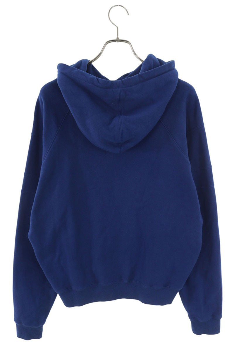 SAINT LAURENT PARIS Logo Embroidered Hoodie Blue Size XXL